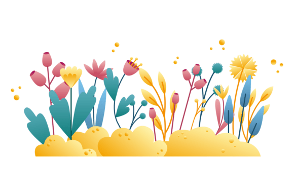 Abstract Floral Meadow: Decorative Flowe