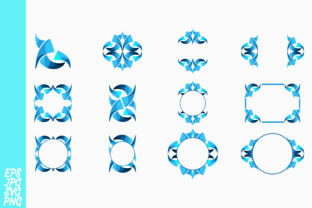 Blue Ornament Decorative Bundle: Elegant Design Assets
