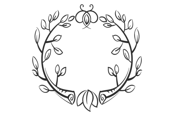 Botanical Wreath Drawing: Decorative Flo's Elegant Touch