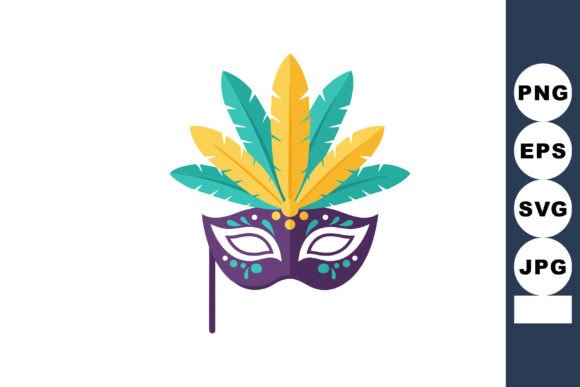 Carnival Mask with Decorative Yellow: A Festive Design Asset