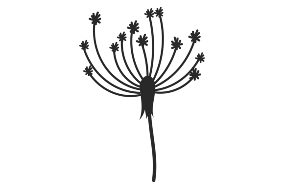 Dandelion Black Silhouette Decorative W: A Creative Asset