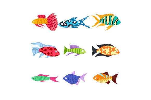 Decorative Fish Set Cartoon: A Splash of Whimsy for Your Brand