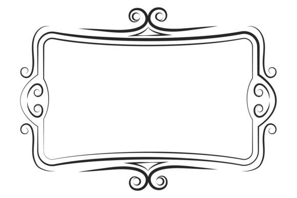 Elegant Swirly Line Frame: A Vintage Decorative Asset
