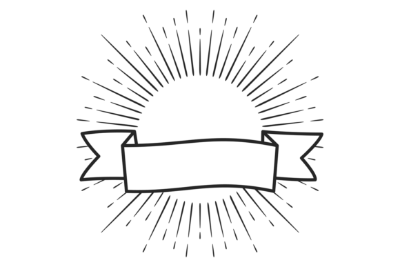 Golden Age Radiance: The Sunburst Emblem with Decorative Ribbon