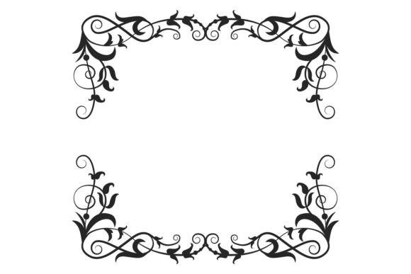 Ornate Frame: Decorative Baroque Floral Design Elements