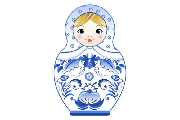 The Enduring Charm of Russian Doll with Decorative Blue Orname